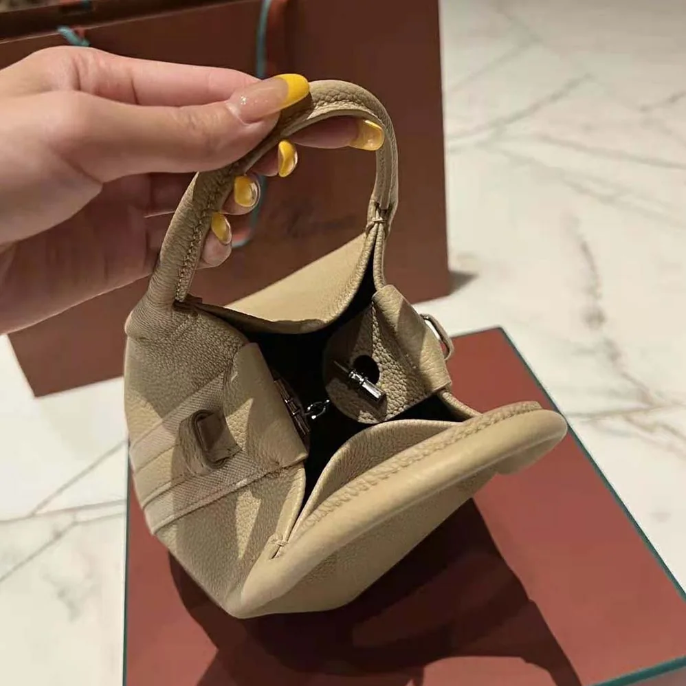 Loro Piana Micro Bale Bag in Calfskin Leather for Women in Beige Loro Piana Micro Bale Bag in Calfskin Leather for Women in Beige