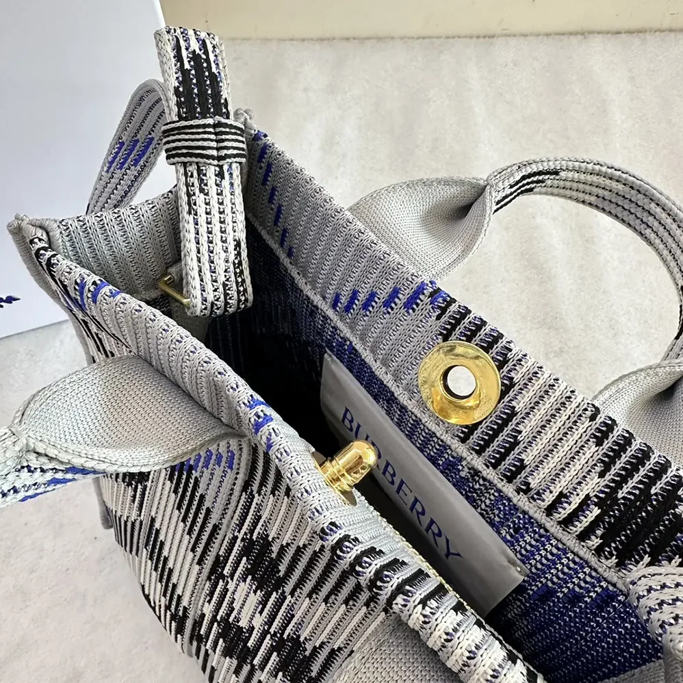 Burberry Small Check Knitted Tote for Women