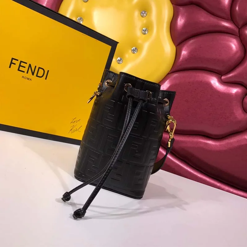 Fendi Mon Tresor Black Leather Mini for Women in Bag