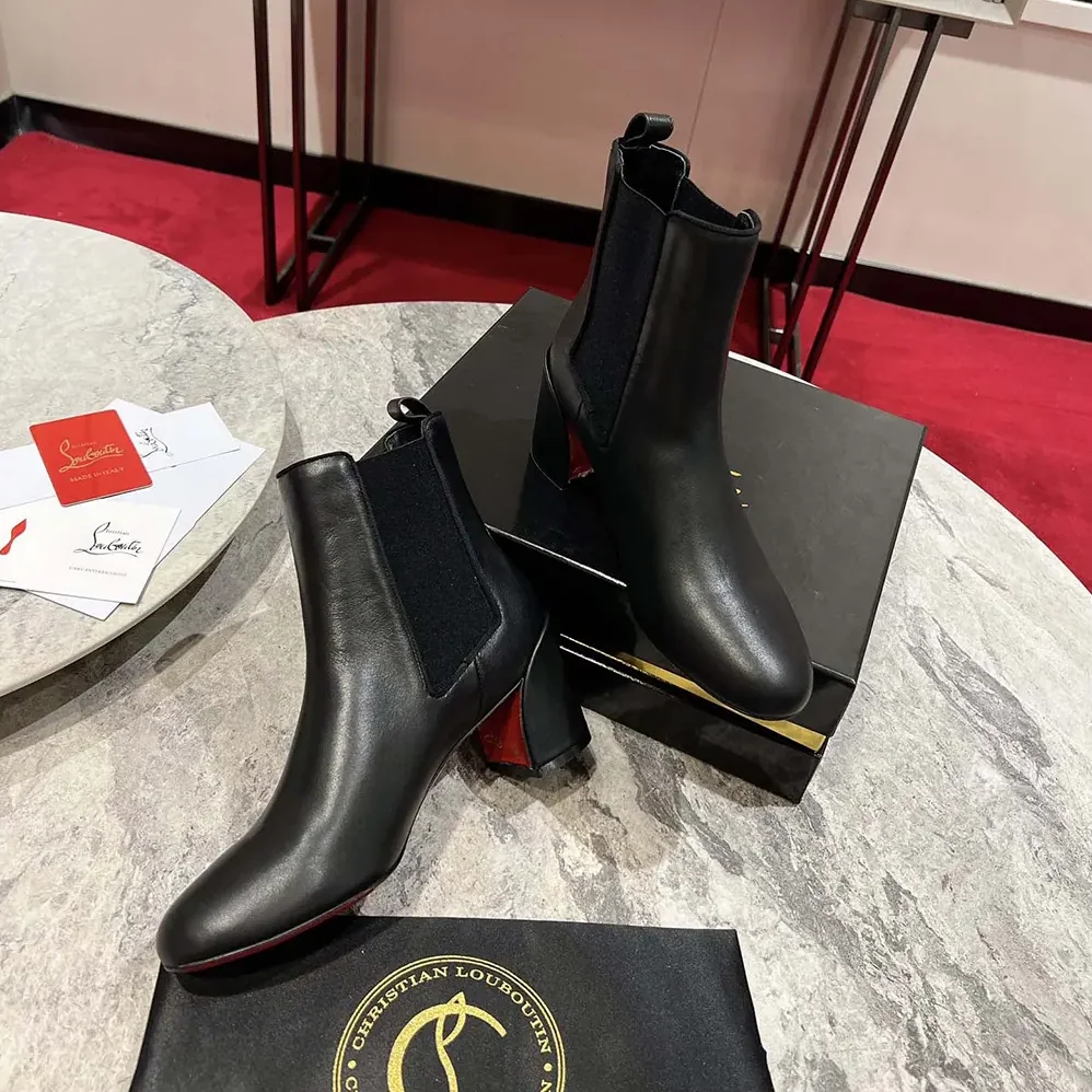 Christian Louboutin Turelastic 85 mm Low Boots Calf Leather for Women in Black