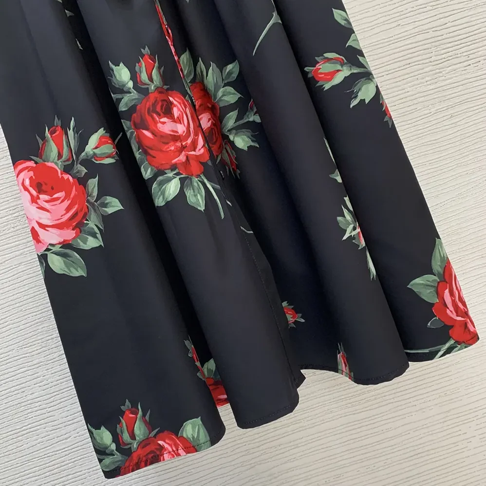 Dolce Gabbana D&G Rose Bouquet for Women in Print Poplin Shirt Dress