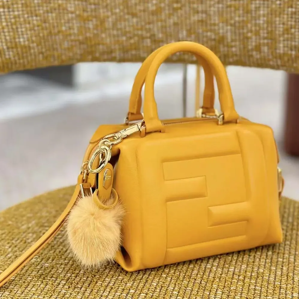 Fendi Nappa FF Mini Cube Bag for Women in Orange