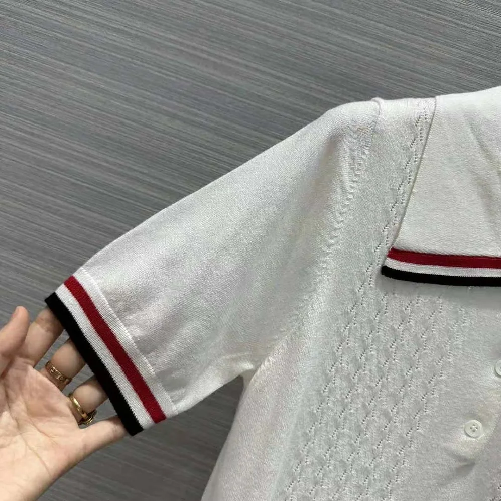 Miu Miu Cropped Silk and Cotton Polo Shirt for Women in White