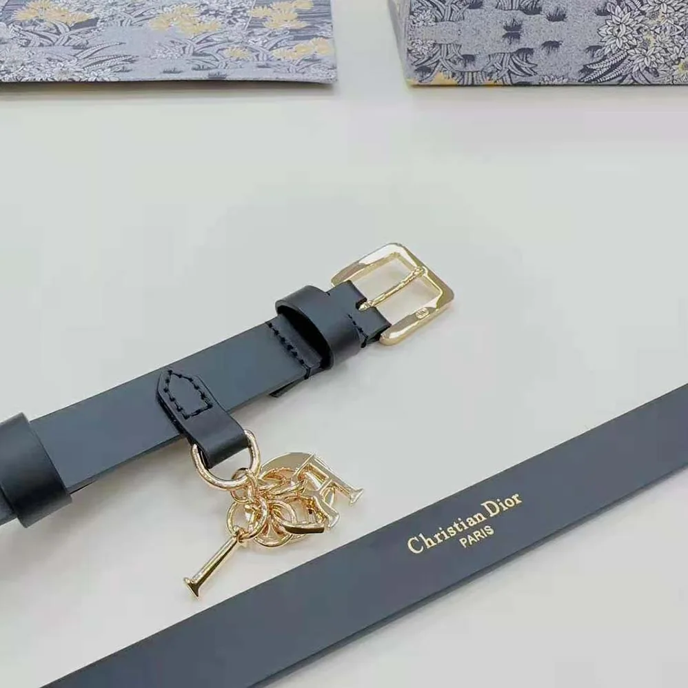 Dior Miss Dior Belt Black Smooth Calfskin 20 MM for Women Dior Miss Dior Belt Black Smooth Calfskin 20 MM for Women