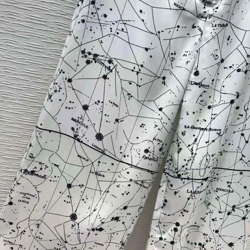 Dior Chez Moi Pants White Dior Zodiac Silk Twill for Women Dior Chez Moi Pants White Dior Zodiac Silk Twill for Women