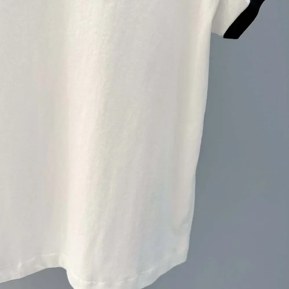 Dior T-Shirt White and Black Cotton and Linen Jersey for Men Dior T-Shirt White and Black Cotton and Linen Jersey for Men