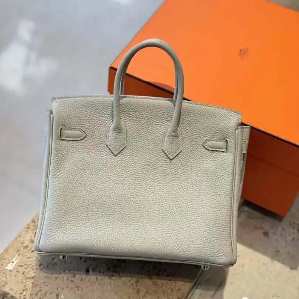 Hermes Birkin 25 Bag in Epsom Leather with Silver Hardware in Blue Glacier Hermes Birkin 25 Bag in Epsom Leather with Silver Hardware in Blue Glacier