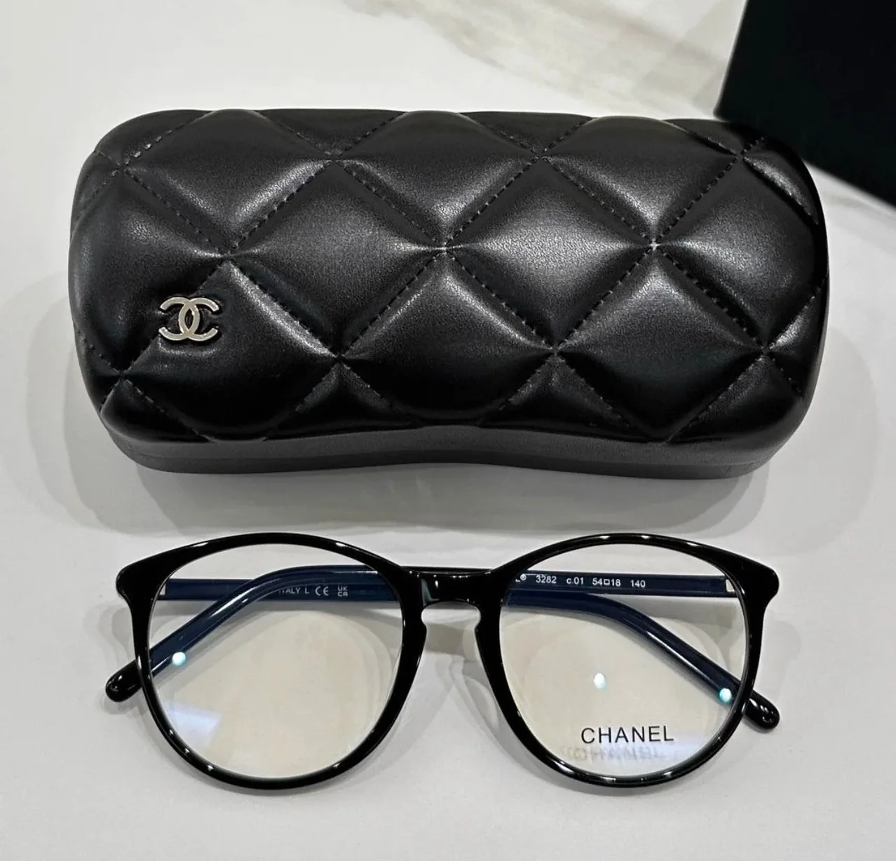 Chanel Black Hard Eyeglasses Case