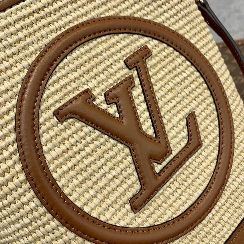 Louis Vuitton Petit Bucket Raffia Beige / LV Louis Vuitton Petit Bucket Raffia Beige / LV