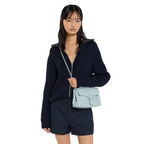 Gucci Marmont Small Shoulder Bag / Icy Blue Matelasse Light Blue Hardware