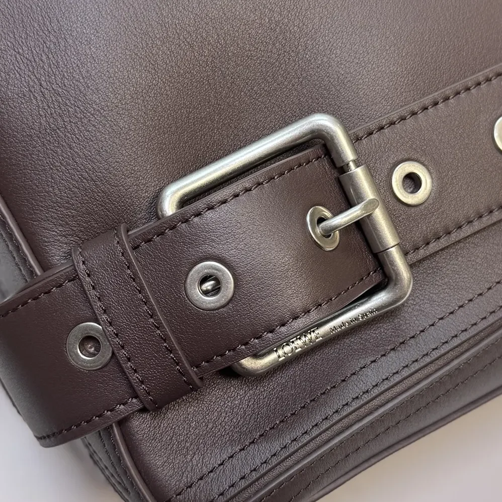 Loewe Small Puzzle Biker Bag in Shiny Calfskin for Unisex Loewe Small Puzzle Biker Bag in Shiny Calfskin for Unisex