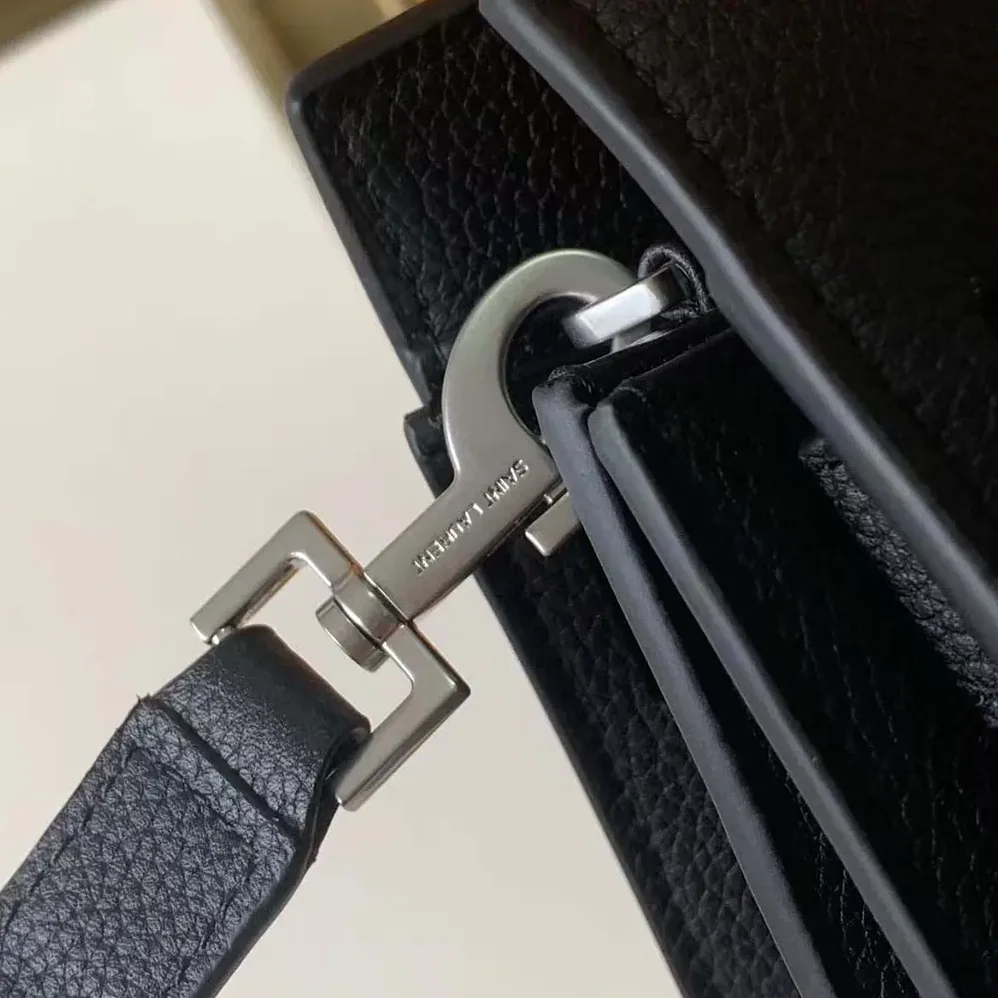 Saint Laurent YSL Sac De Jour Thin Large in Grained Leather for Women in Black