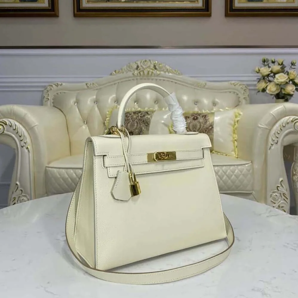 Hermes Kelly Bag 28 Epsom Leather for Women in White