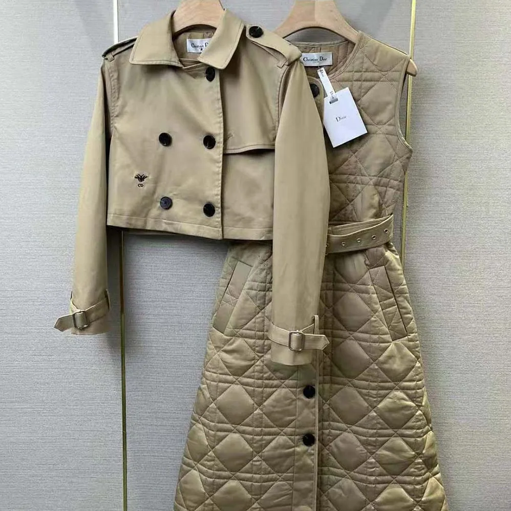 Dior 3-in-1 Macrocannage Trench Coat Cotton Gabardine for Women in Beige Dior 3-in-1 Macrocannage Trench Coat Cotton Gabardine for Women in Beige