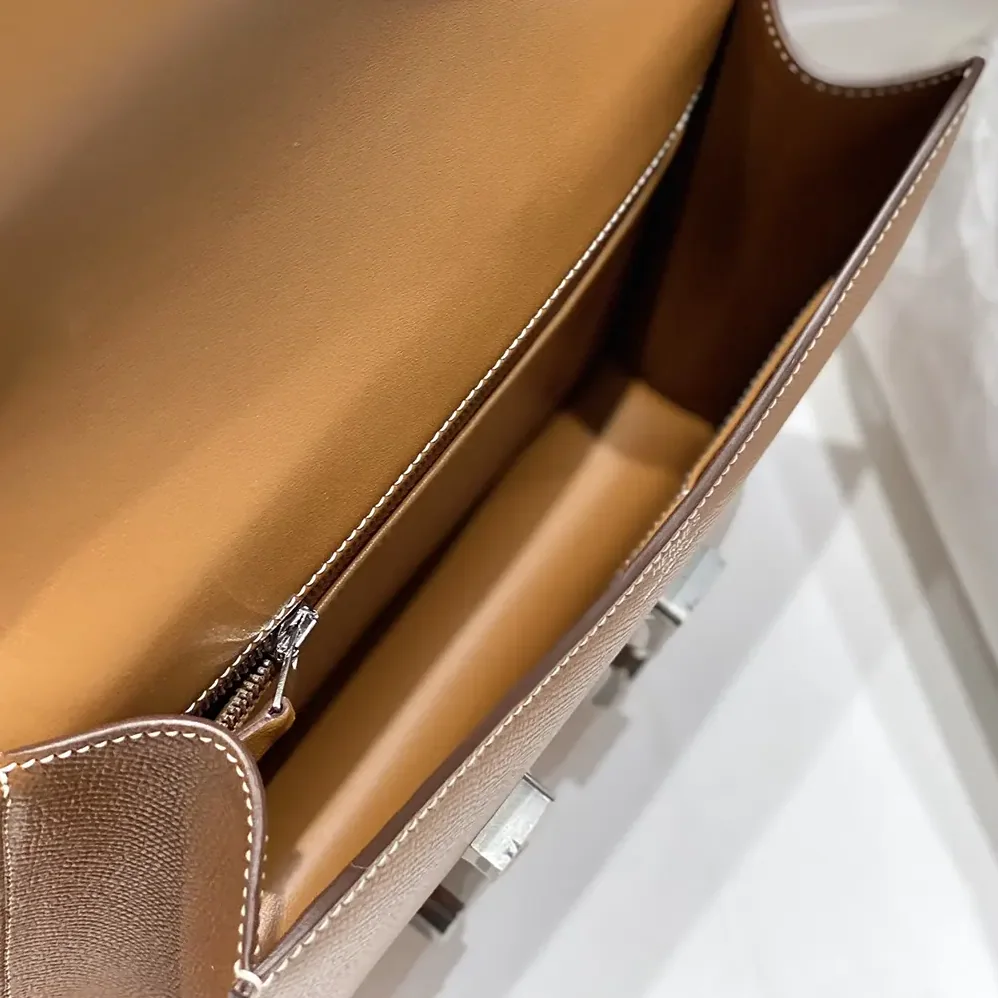 Hermes Constance 18 Bag Epsom Leather for Women in Brown/Silver Hermes Constance 18 Bag Epsom Leather for Women in Brown/Silver