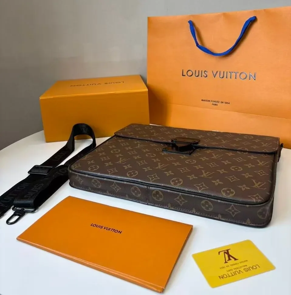 Louis Vuitton S-Lock Briefcase in Monogram Canvas , Shoulder and Crossbody Bag, /