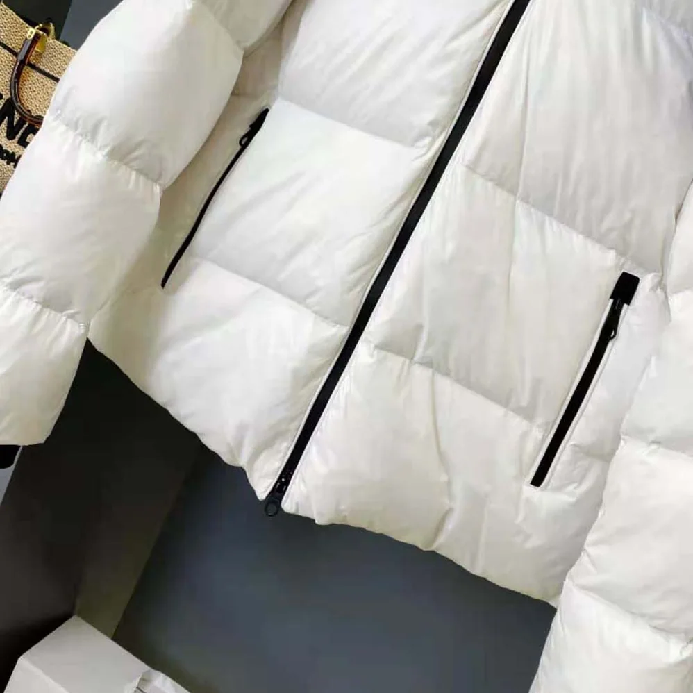 Burberry Detachable Hood Nylon Puffer Jacket for Women in White