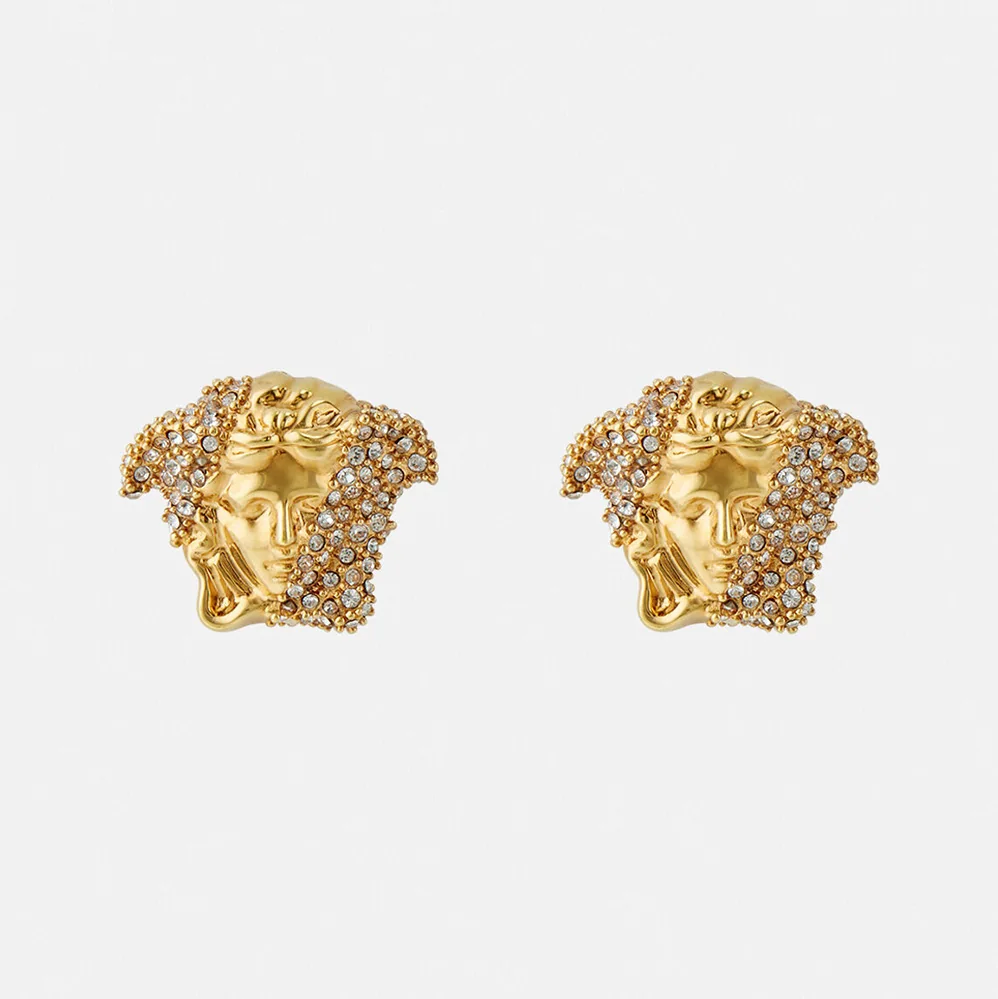 Versace Palazzo Dia Crystal Earrings for Women in Gold