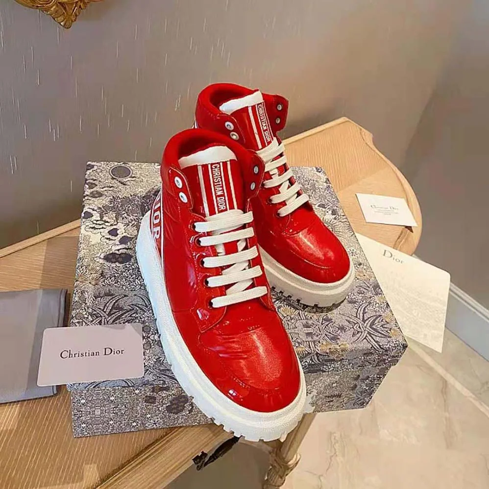 Dior D-Player Sneaker Red Quilted Nylon for Unisex Dior D-Player Sneaker Red Quilted Nylon for Unisex