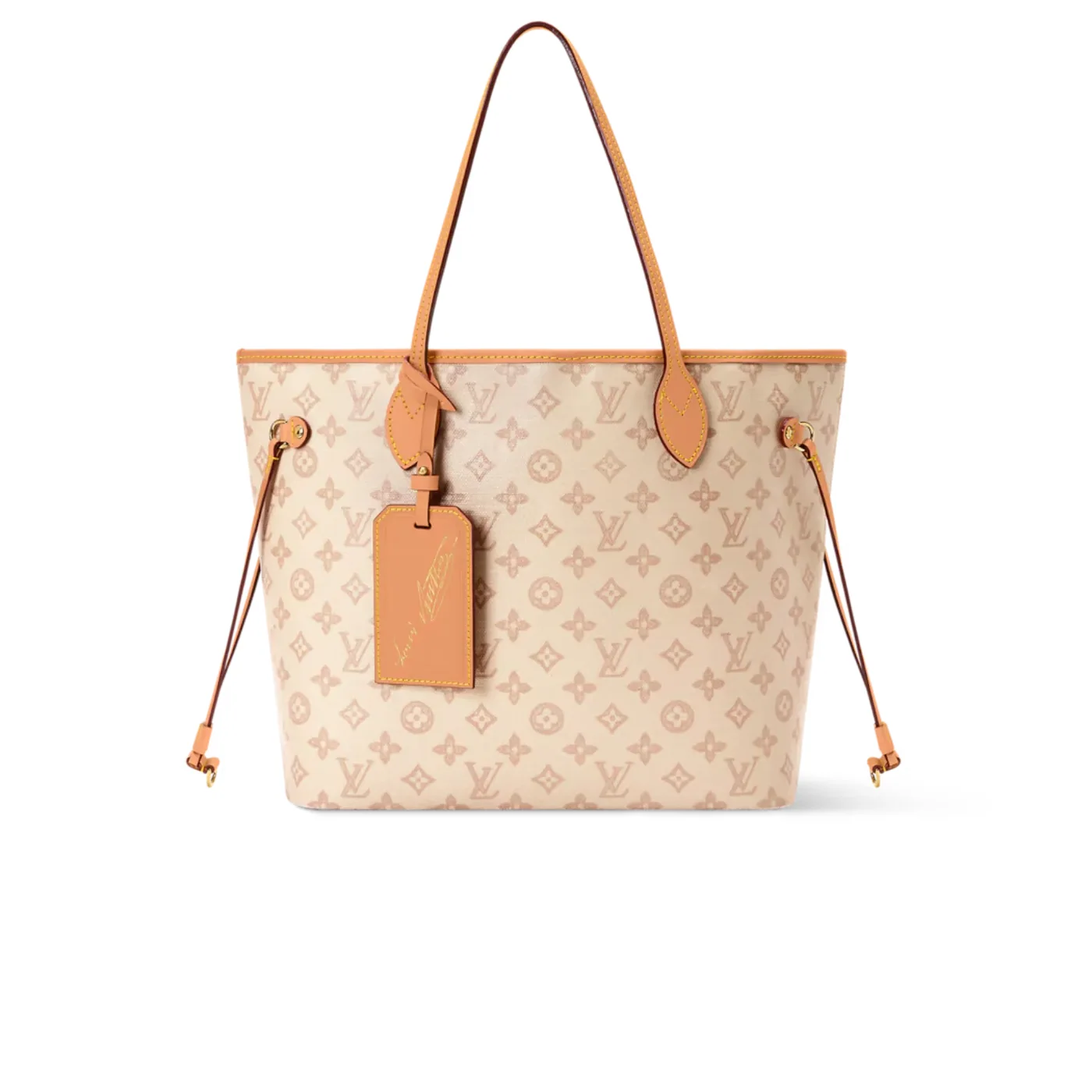 Louis Vuitton Neverfull MM Tote Bag / Monogram Origine Lin Gold Hardware
