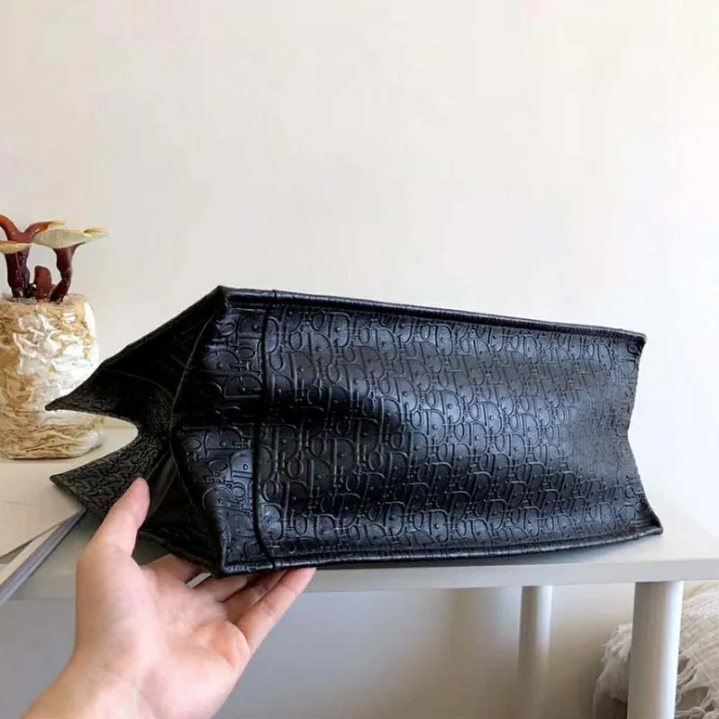 Dior Lady Dior Book Tote Bag in Embossed Calfskin in Black Dior Lady Dior Book Tote Bag in Embossed Calfskin in Black