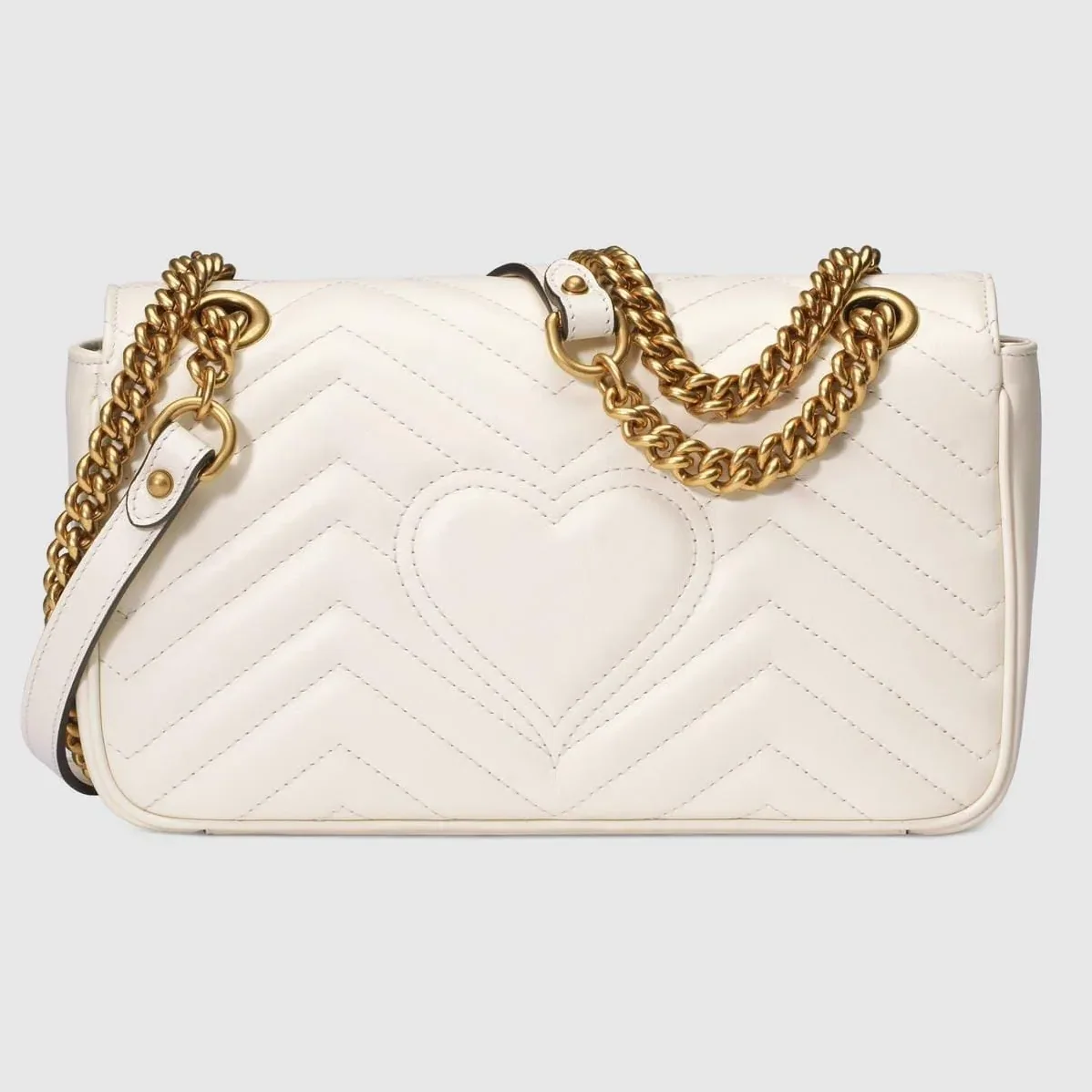 Marmont Small Matelassé Shoulder Bag White