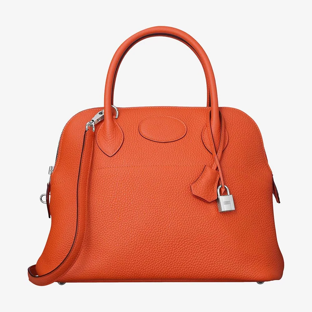 Hermes Bolide 31 bag in Taurillon Clemence Leather for Women in Orange Hermes Bolide 31 bag in Taurillon Clemence Leather for Women in Orange