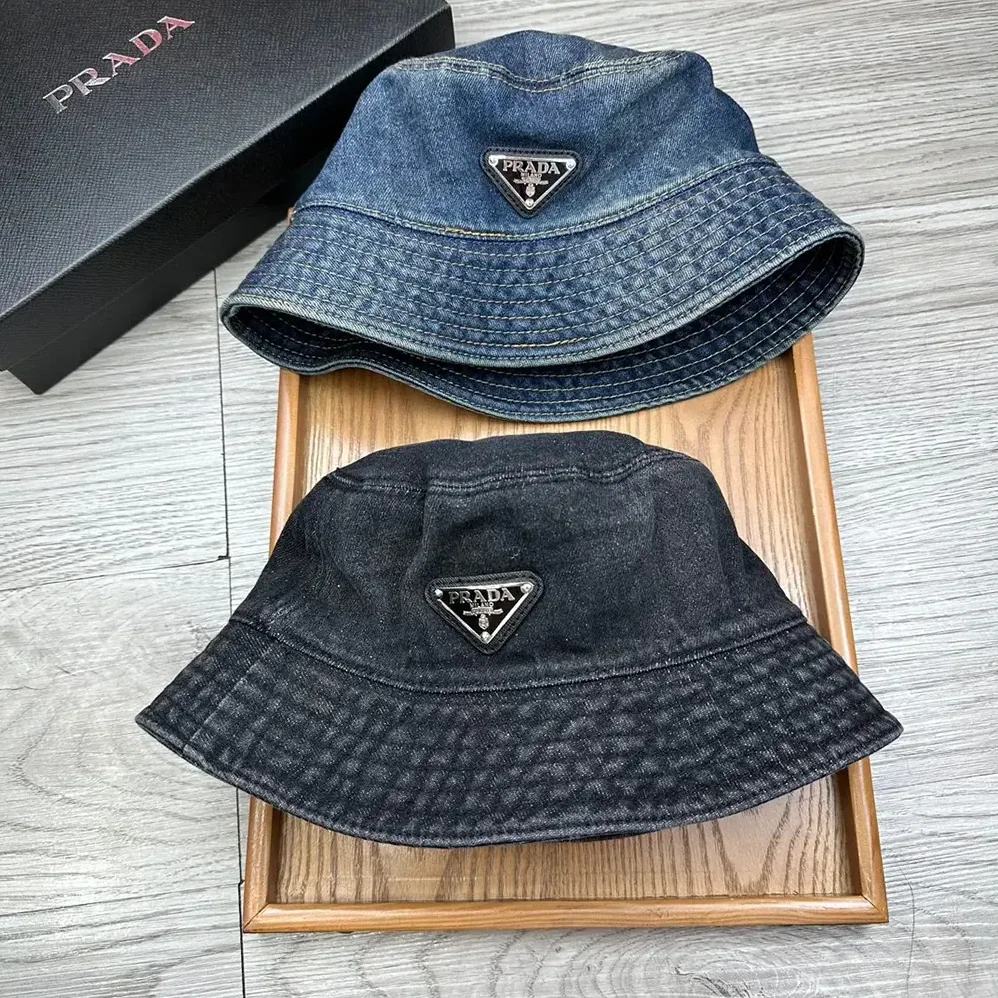 Prada Denim Bucket Hat for Unisex in Black