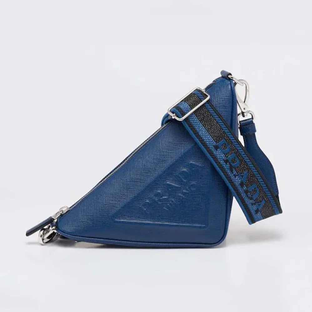 Prada Saffiano Prada Triangle Bag for Women in Navy Prada Saffiano Prada Triangle Bag for Women in Navy