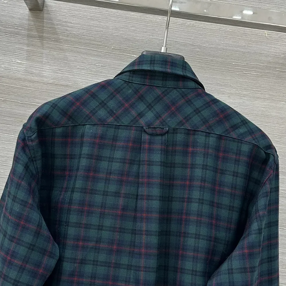 Miu Miu Plaid Shirt with Lettering Logo for Women Miu Miu Plaid Shirt with Lettering Logo for Women