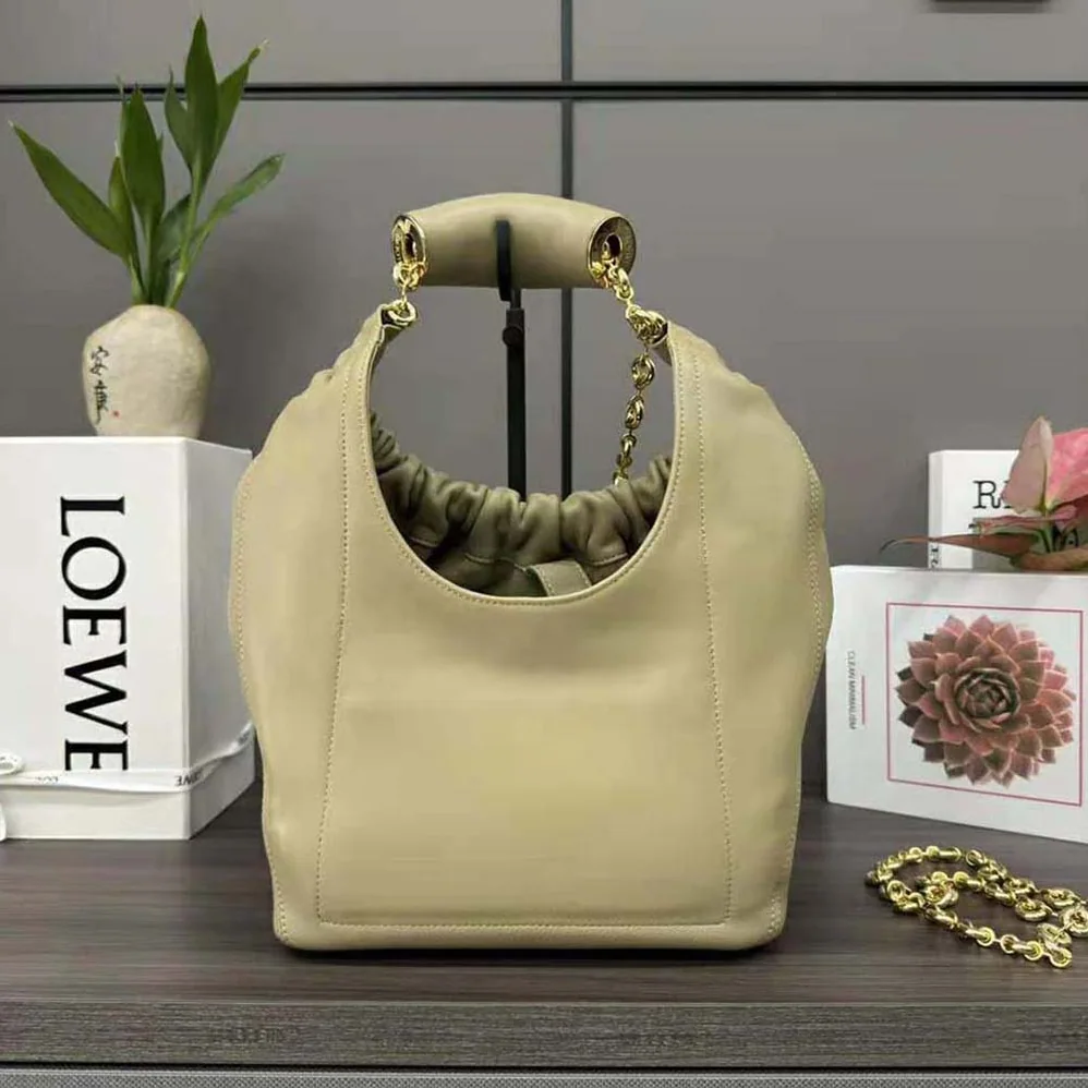 Loewe Small Squeeze Bag in Nappa Lambskin for Women in Clay Green Loewe Small Squeeze Bag in Nappa Lambskin for Women in Clay Green