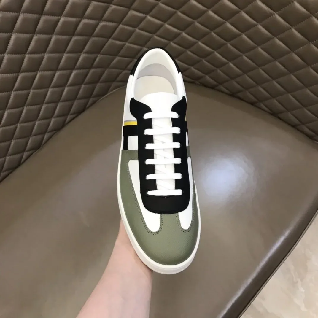 Hermes Boomerang Sneaker White in Green/Black