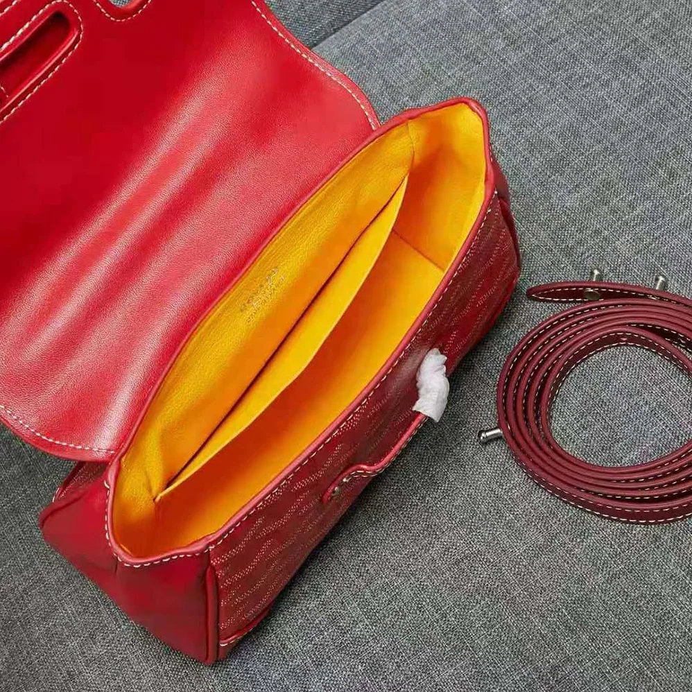 Goyard Sac Saïgon Souple Mini in Toile Goyardine & Chevroches Calfskin for Women in Red