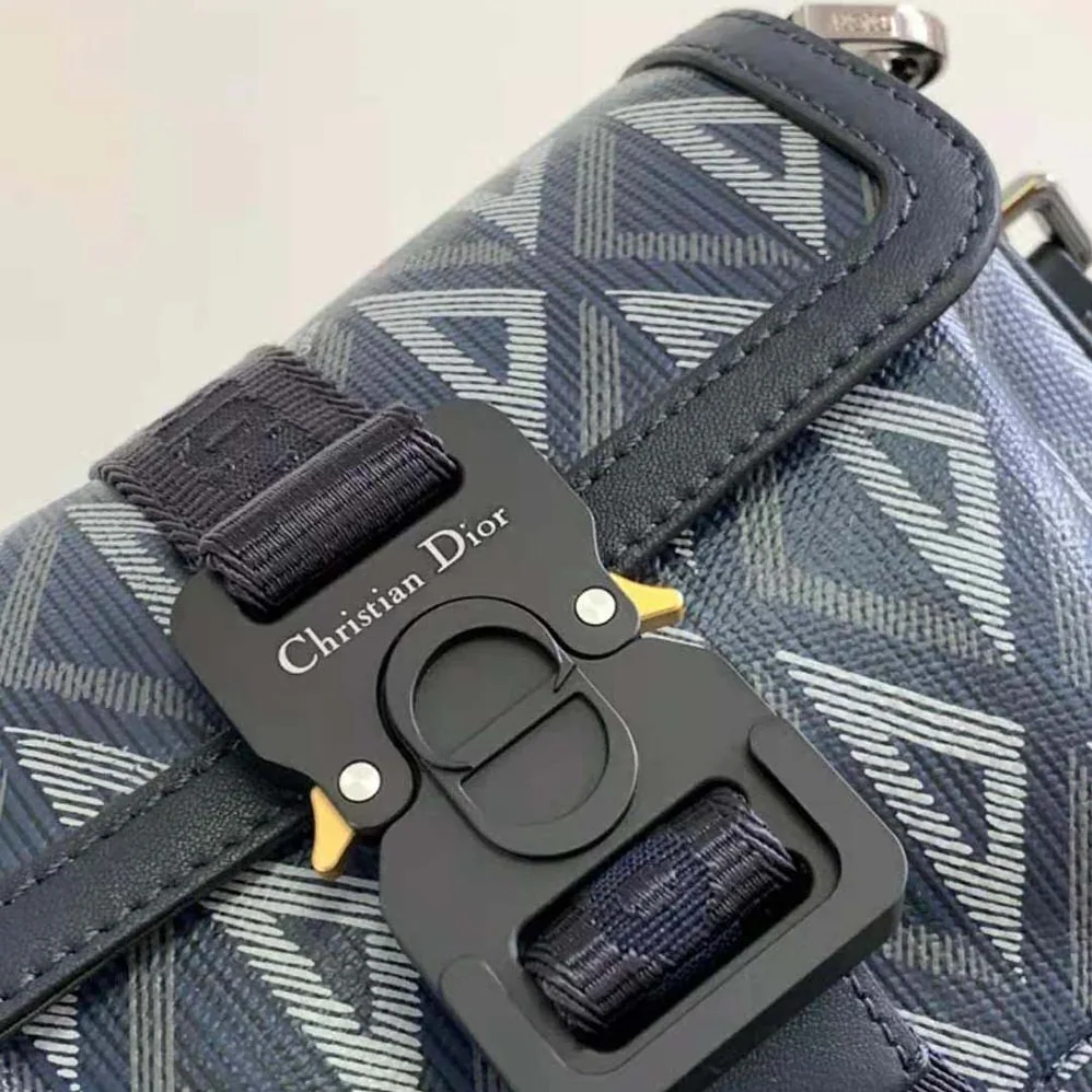 Dior Mini Dior Hit the Road Bag Navy Blue CD Diamond Canvas for Men Dior Mini Dior Hit the Road Bag Navy Blue CD Diamond Canvas for Men