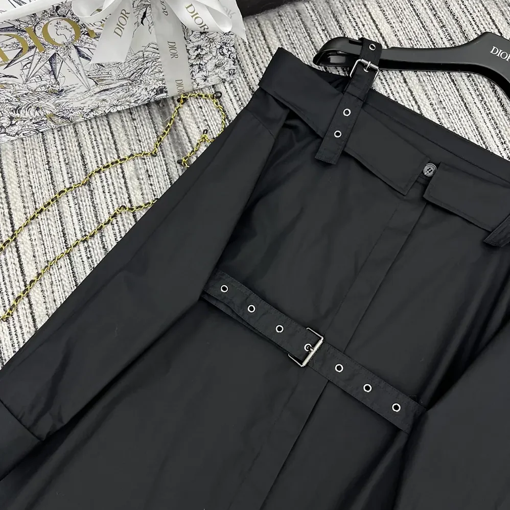 Dior Shirtdress Black Lightweight Cotton and Silk Poplin for Women