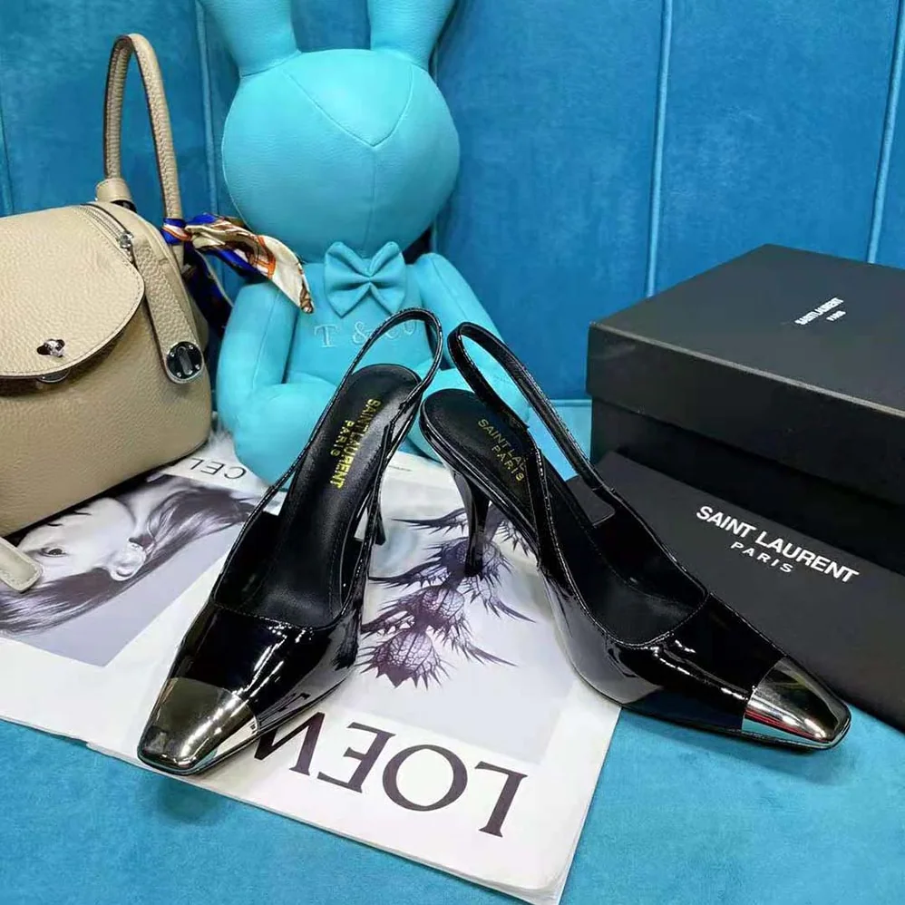 Saint Laurent YSL Blade Slingback Pumps in Patent Leather for Women Saint Laurent YSL Blade Slingback Pumps in Patent Leather for Women