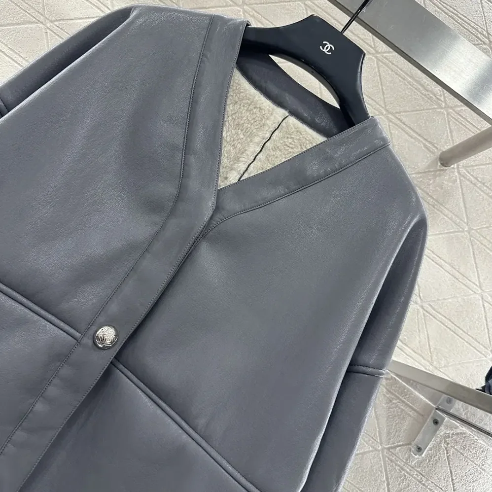 Loewe Pebble Cardigan In Shearling for Women in Light Grey