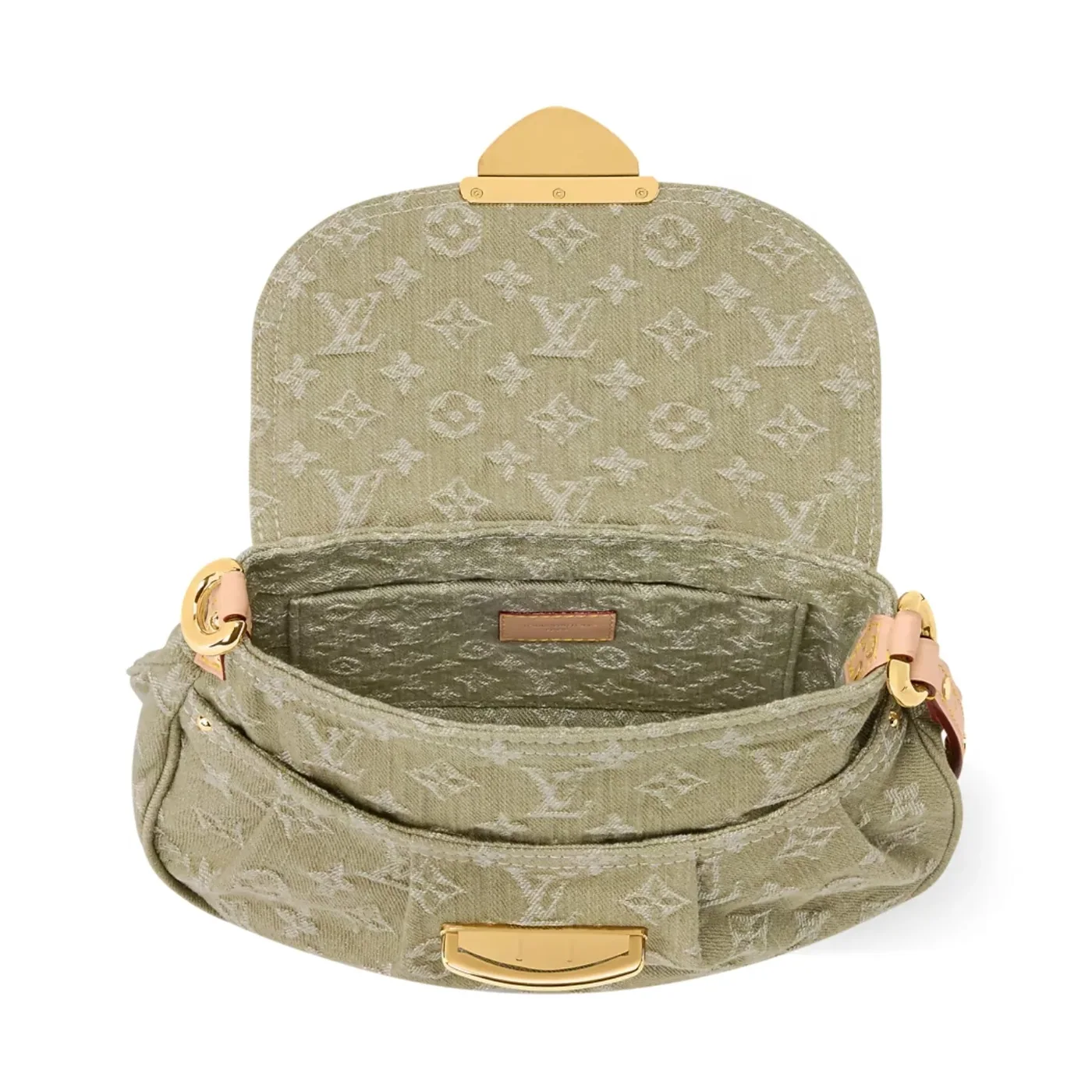 Louis Vuitton Sunset Shoulder Bag in Khaki Denim Gold Hardware