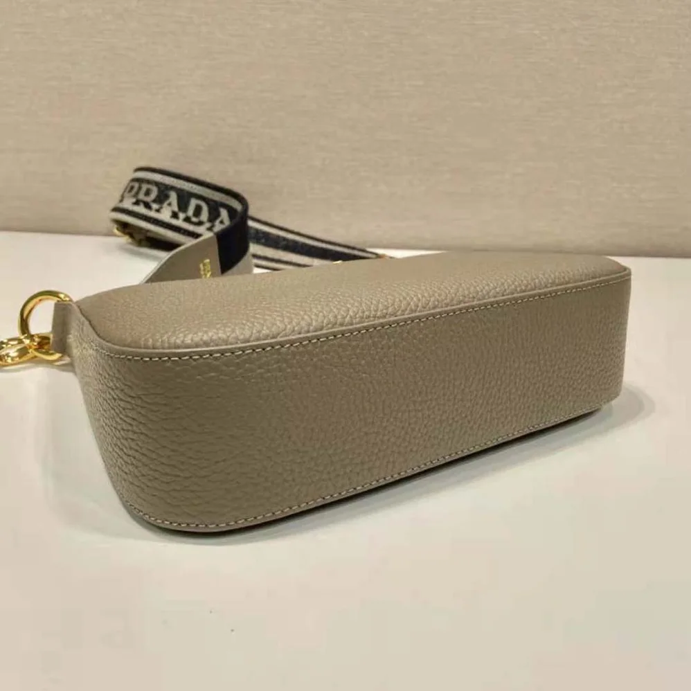 Prada Leather Shoulder Bag for Women in Gray Prada Leather Shoulder Bag for Women in Gray