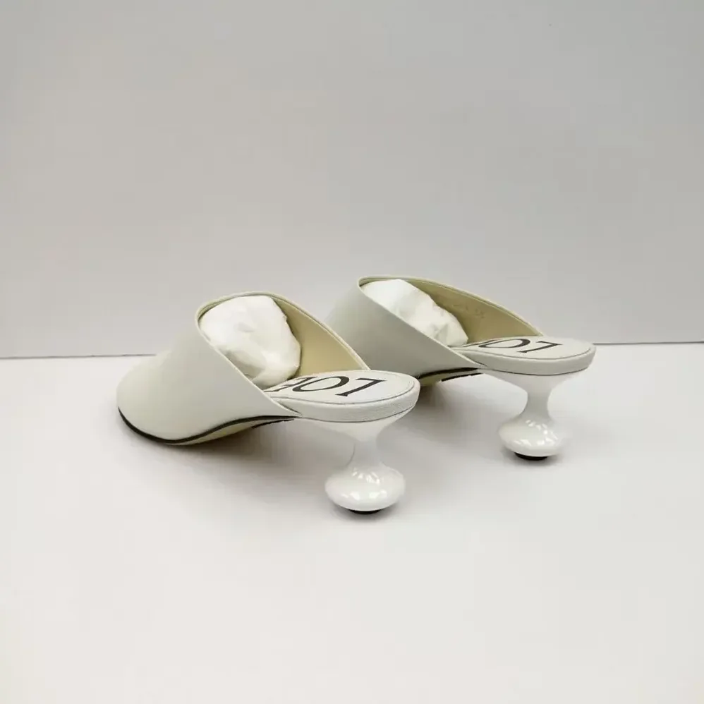 Loewe Toy Mule in Goatskin for Women in White Loewe Toy Mule in Goatskin for Women in White