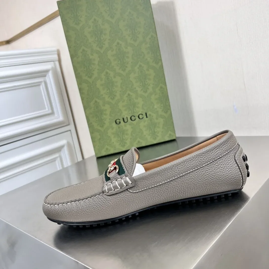 Gucci Loafers With Web Details Gray for Men Gucci Loafers With Web Details Gray for Men