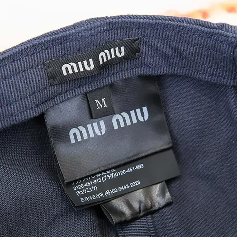 Miu Miu Denim Baseball Cap for Women in Blue/Red