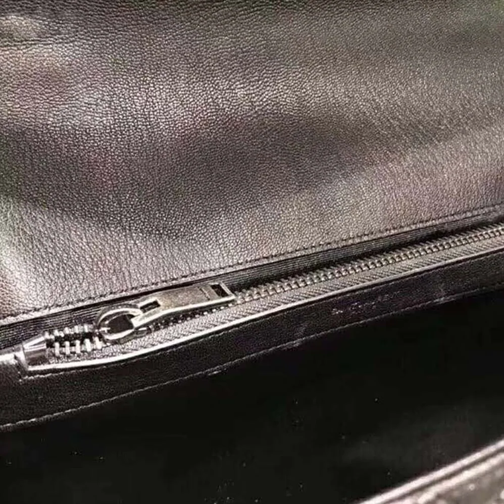 Saint Laurent YSL Large Envelope Mixed Grain De Poudre Matelasse in Black Saint Laurent YSL Large Envelope Mixed Grain De Poudre Matelasse in Black