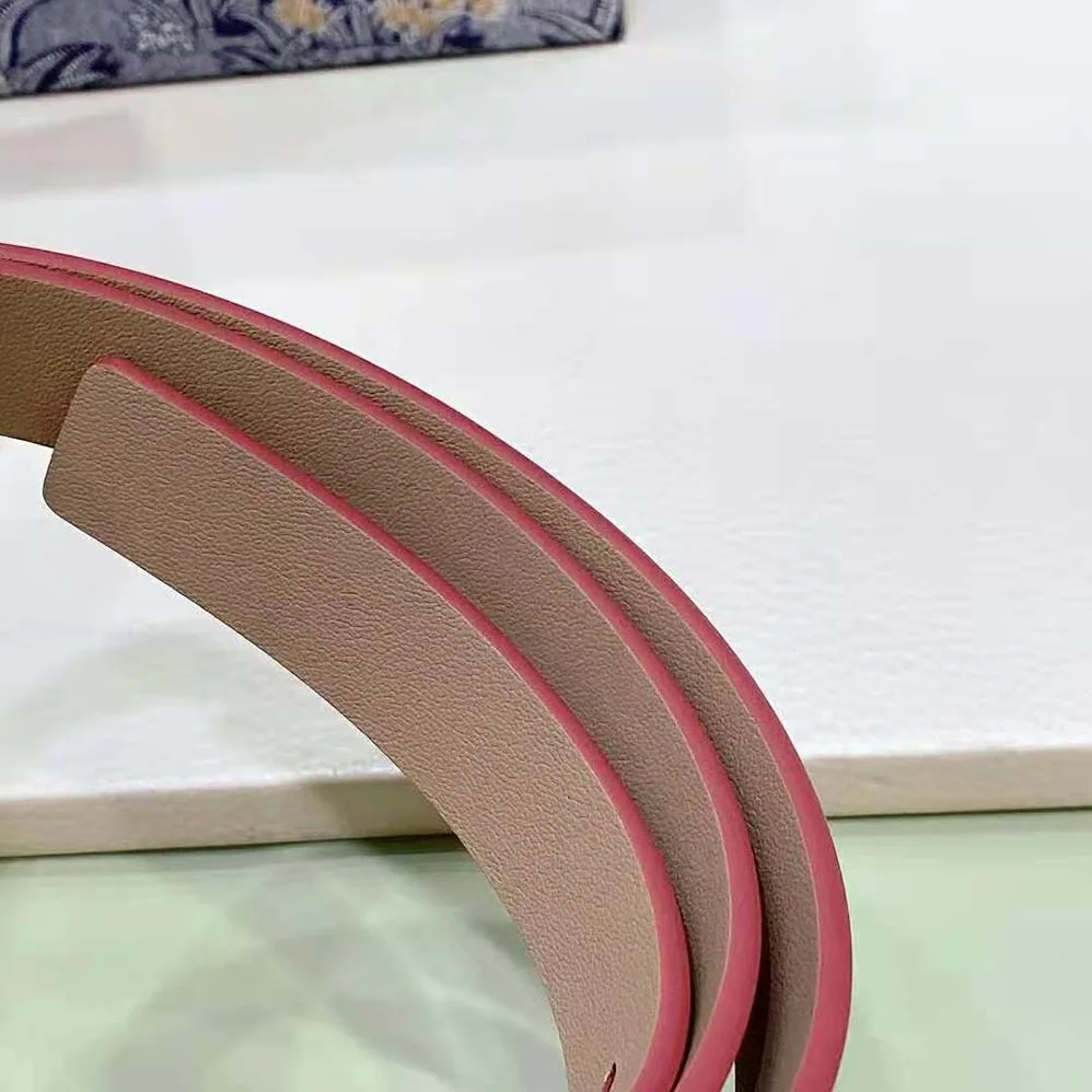 Dior 30 Montaigne Reversible Belt Pink and Ethereal Beige Smooth Calfskin 20 MM for Women