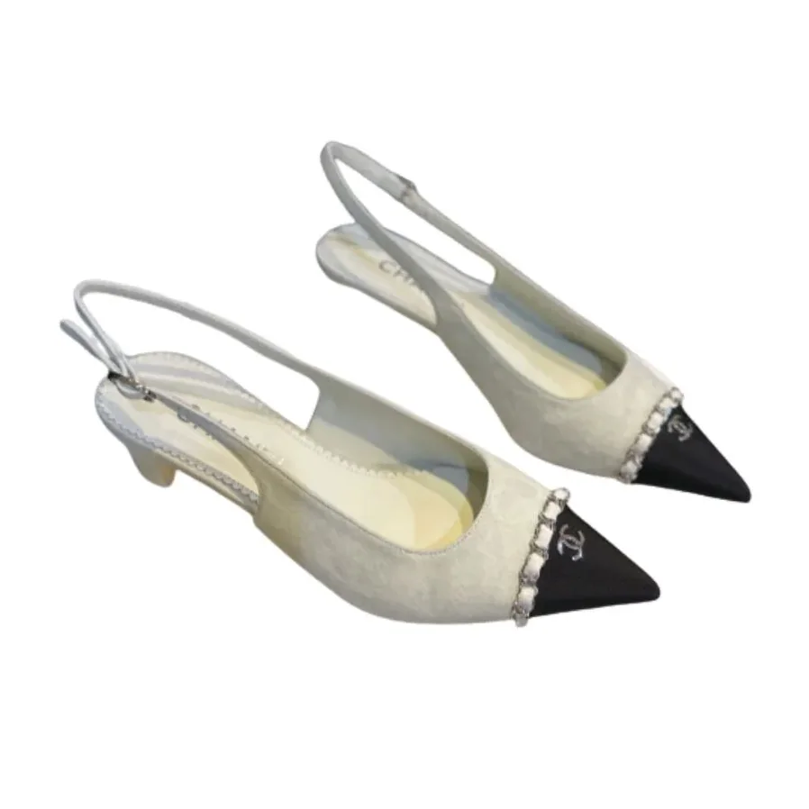 Chanel Patent Slingback Pumps Light Grey Chanel Patent Slingback Pumps Light Grey