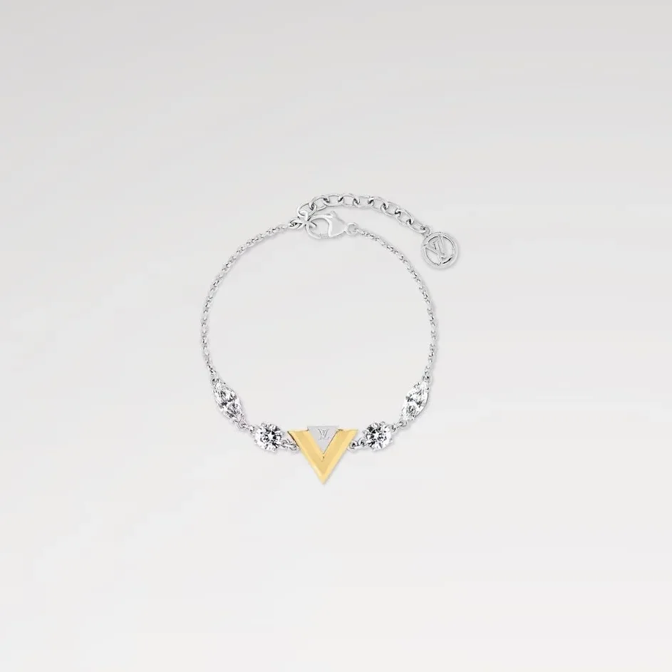 Louis Vuitton V For Vuitton Bracelet Gold in Silver Color Louis Vuitton V For Vuitton Bracelet Gold in Silver Color