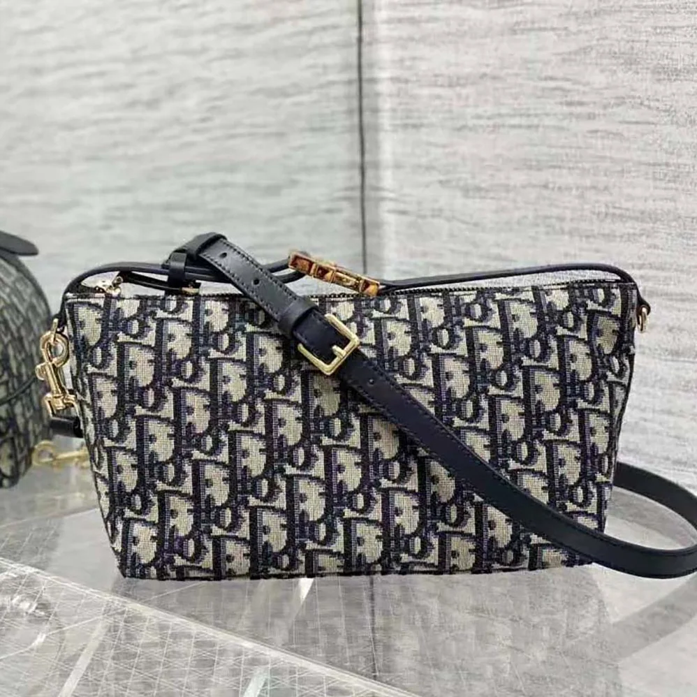 Dior Medium Diortravel Nomad Pouch Blue Dior Oblique Jacquard for Women Dior Medium Diortravel Nomad Pouch Blue Dior Oblique Jacquard for Women