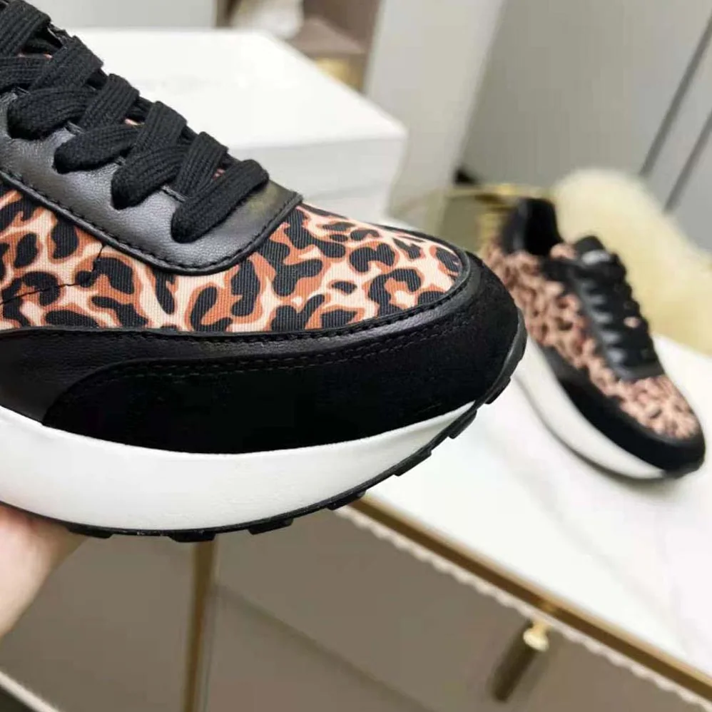 Jimmy Choo Memphis Lace UP/F Natural Mix Leopard Print Nylon for Women