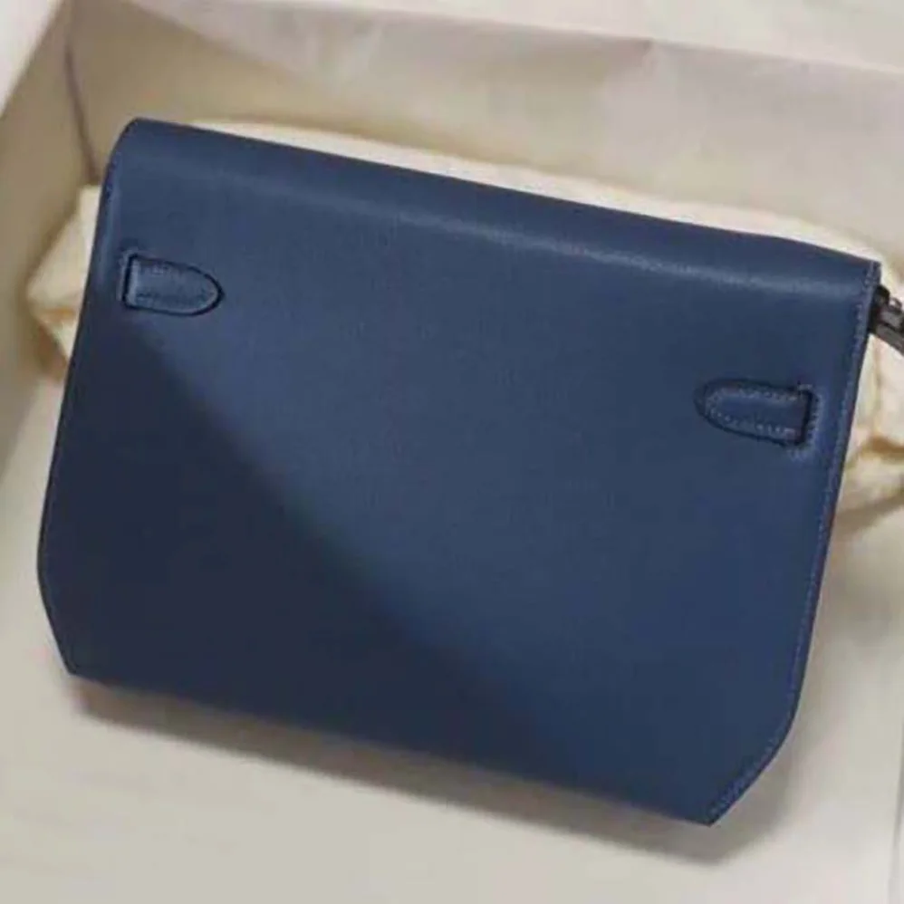 Hermes Kelly Depeches 25 Pouch for Men in Navy