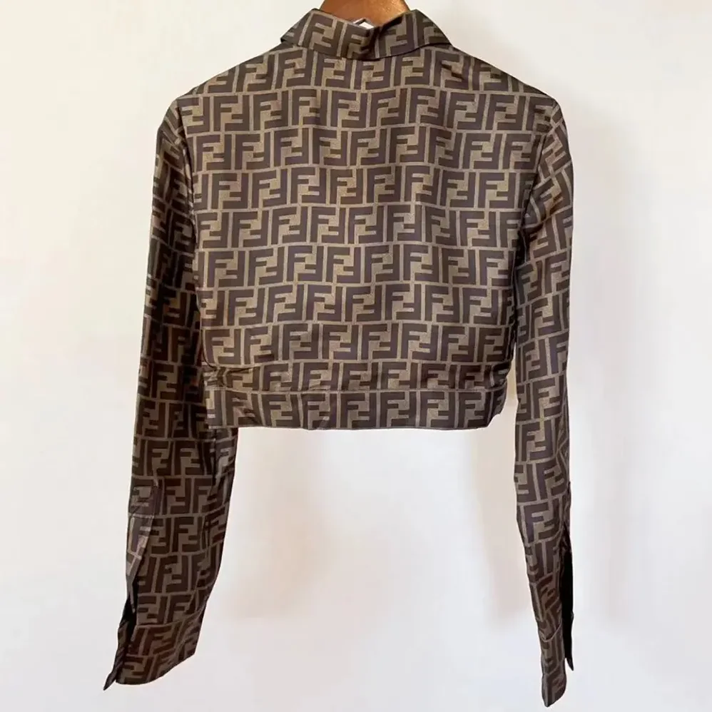 Fendi Brown FF Twill Top for Women